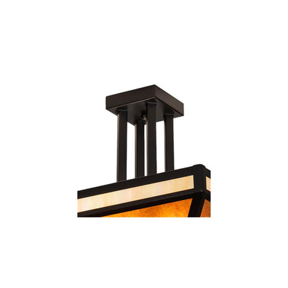 T Mission 8 Light 34" Wide Semi-Flush Ceiling Fixture - Flat Black Finish