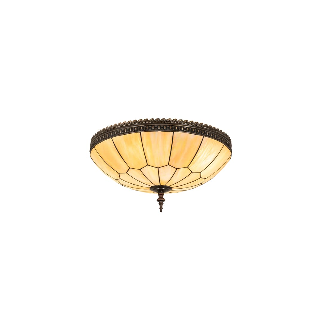 Vincent Honeycomb 4 Light 21" Wide Semi-Flush Bowl Ceiling Fixture with Iridescent Glass Shade - Mahogany Bronze Finish