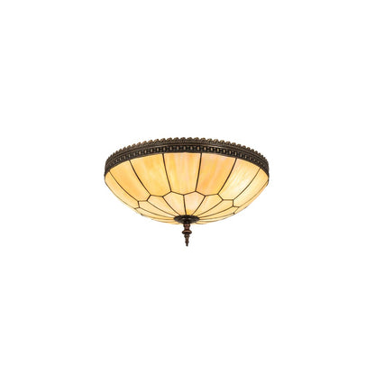 Vincent Honeycomb 4 Light 21" Wide Semi-Flush Bowl Ceiling Fixture with Iridescent Glass Shade - Mahogany Bronze Finish