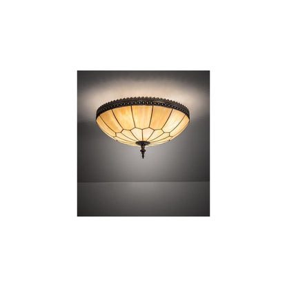 Vincent Honeycomb 4 Light 21" Wide Semi-Flush Bowl Ceiling Fixture with Iridescent Glass Shade - Mahogany Bronze Finish