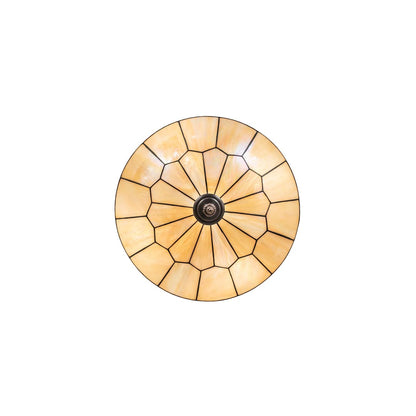 Vincent Honeycomb 4 Light 21" Wide Semi-Flush Bowl Ceiling Fixture with Iridescent Glass Shade - Mahogany Bronze Finish