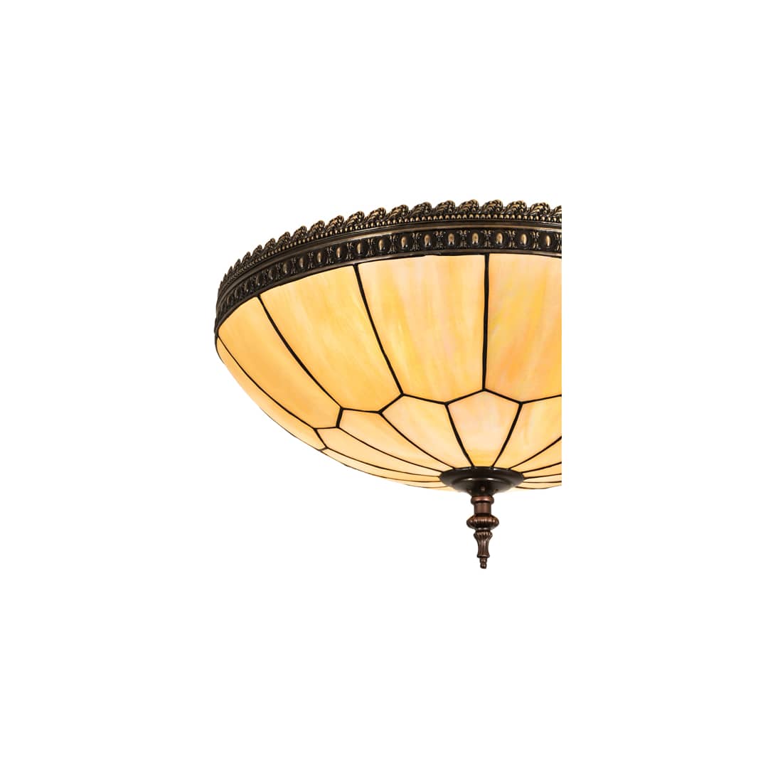 Vincent Honeycomb 4 Light 21" Wide Semi-Flush Bowl Ceiling Fixture with Iridescent Glass Shade - Mahogany Bronze Finish