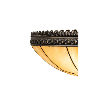 Vincent Honeycomb 4 Light 21" Wide Semi-Flush Bowl Ceiling Fixture with Iridescent Glass Shade - Mahogany Bronze Finish