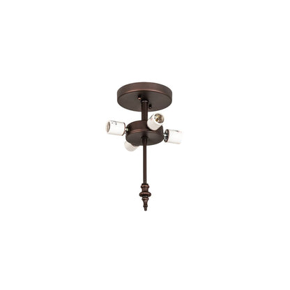 Vincent Honeycomb 4 Light 21" Wide Semi-Flush Bowl Ceiling Fixture with Iridescent Glass Shade - Mahogany Bronze Finish