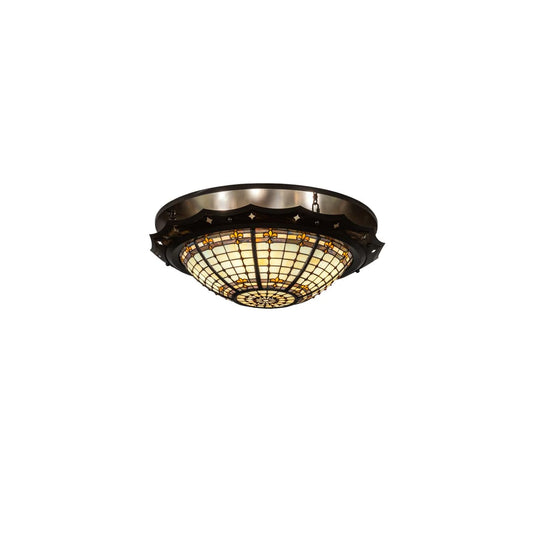 Fleur-de-Lite 4 Light 32" Wide Semi-Flush Bowl Ceiling Fixture