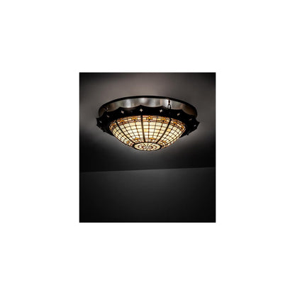 Fleur-de-Lite 4 Light 32" Wide Semi-Flush Bowl Ceiling Fixture