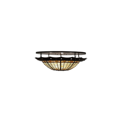 Fleur-de-Lite 4 Light 32" Wide Semi-Flush Bowl Ceiling Fixture