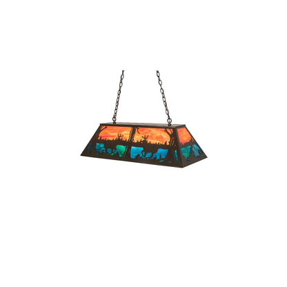 6 Light 40" Wide Billiard Linear Pendant