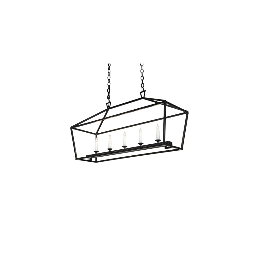 5 Light 41" Wide Taper Candle Linear Pendant