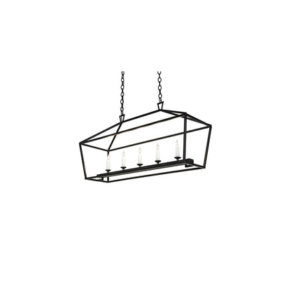 5 Light 41" Wide Taper Candle Linear Pendant