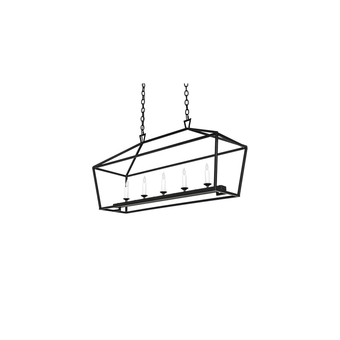 5 Light 41" Wide Taper Candle Linear Pendant