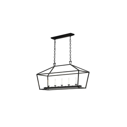 5 Light 41" Wide Taper Candle Linear Pendant