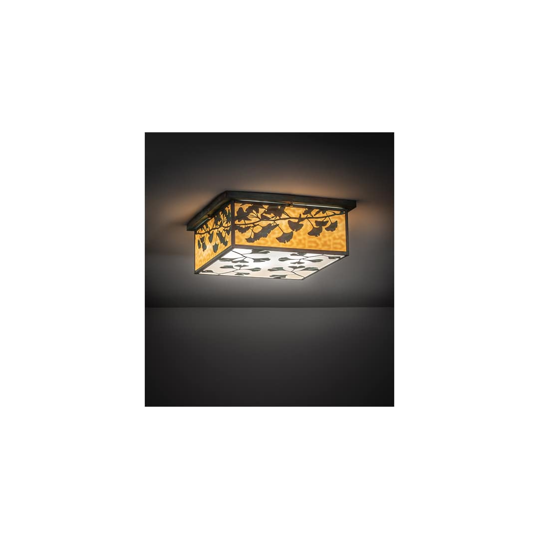 Hyde Park Ginkgo 6 Light 28" Wide Flush Mount Square Ceiling Fixture