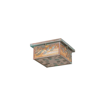 Hyde Park Ginkgo 2 Light 20" Wide Flush Mount Square Ceiling Fixture - Verdigris / Copper Finish