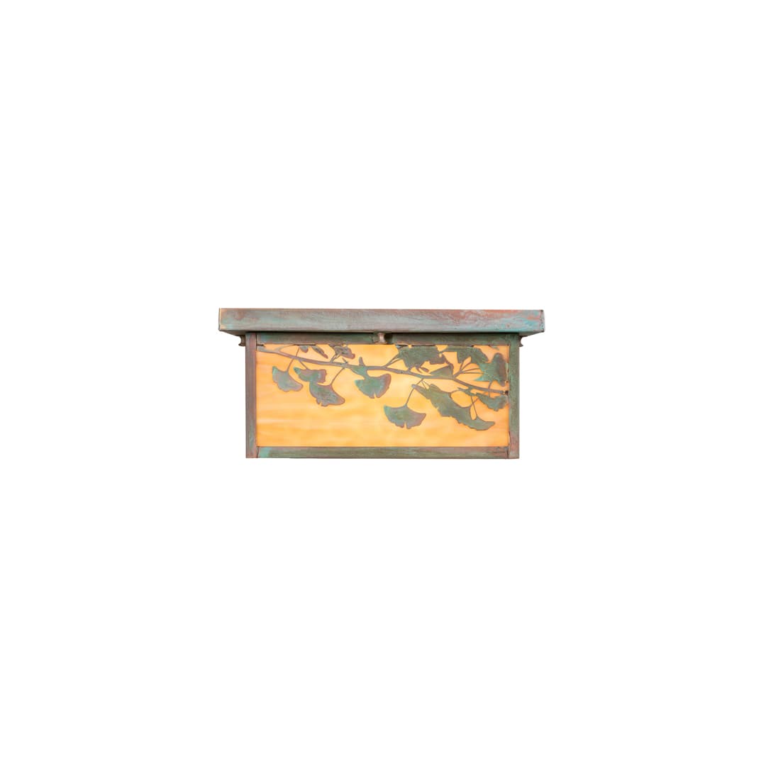 Hyde Park Ginkgo 2 Light 20" Wide Flush Mount Square Ceiling Fixture - Verdigris / Copper Finish
