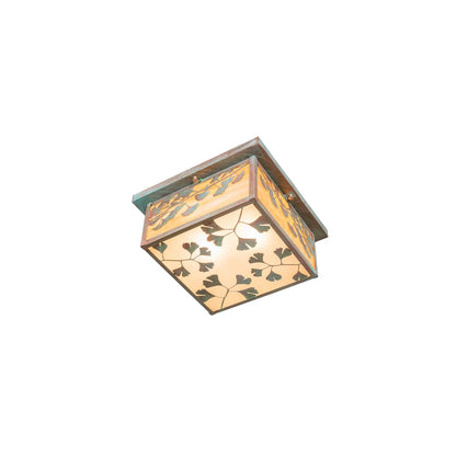 Hyde Park Ginkgo 2 Light 20" Wide Flush Mount Square Ceiling Fixture - Verdigris / Copper Finish