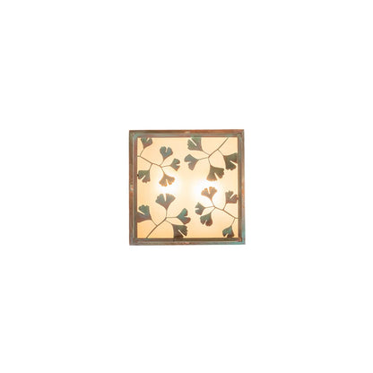Hyde Park Ginkgo 2 Light 20" Wide Flush Mount Square Ceiling Fixture - Verdigris / Copper Finish