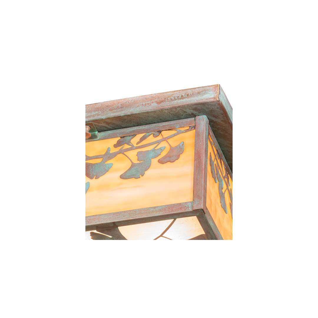 Hyde Park Ginkgo 2 Light 20" Wide Flush Mount Square Ceiling Fixture - Verdigris / Copper Finish