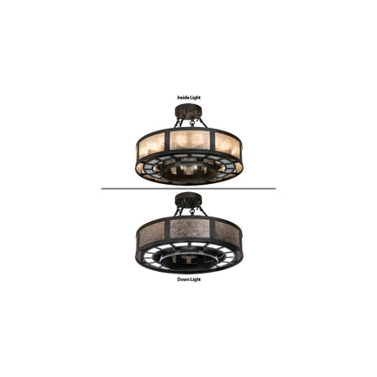 Smythe Craftsman 16 Light 30" Wide Semi-Flush Drum Ceiling Fixture