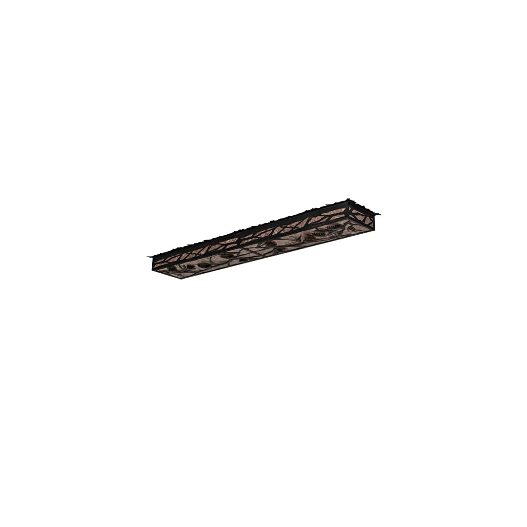 Whispering Pines 62" Wide LED Flush Mount Ceiling Fixture - Flat Black Finish