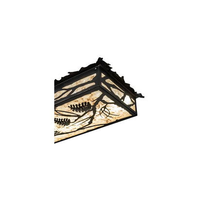 Whispering Pines 62" Wide LED Flush Mount Ceiling Fixture - Flat Black Finish