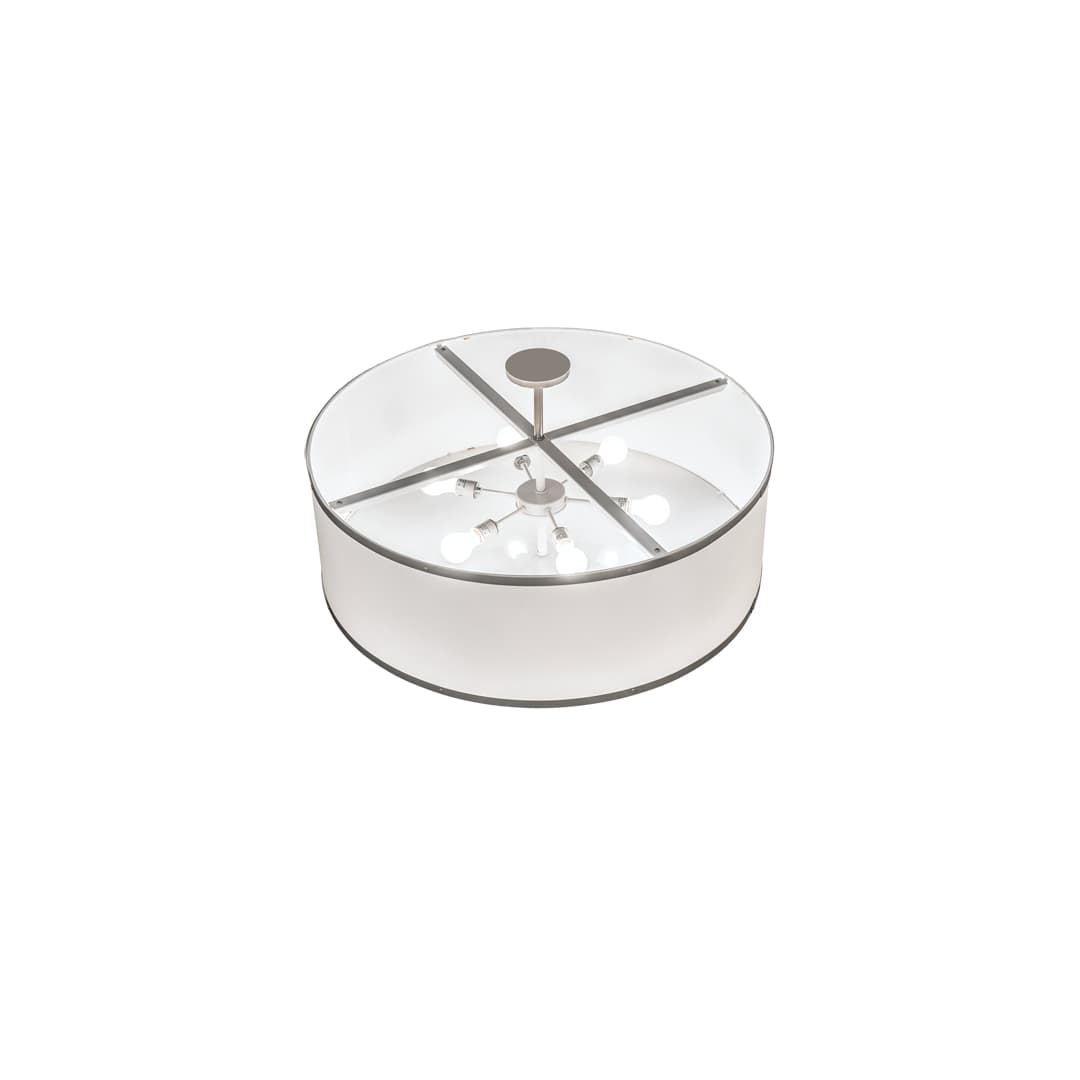 Cilindro 6 Light 36" Wide Semi-Flush Drum Ceiling Fixture - Champagne Finish