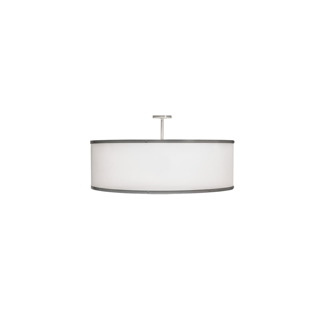 Cilindro 6 Light 36" Wide Semi-Flush Drum Ceiling Fixture - Champagne Finish