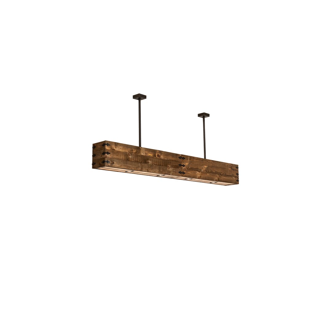 8 Light 120" Wide Wood Linear Pendant