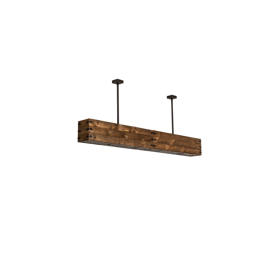 8 Light 120" Wide Wood Linear Pendant