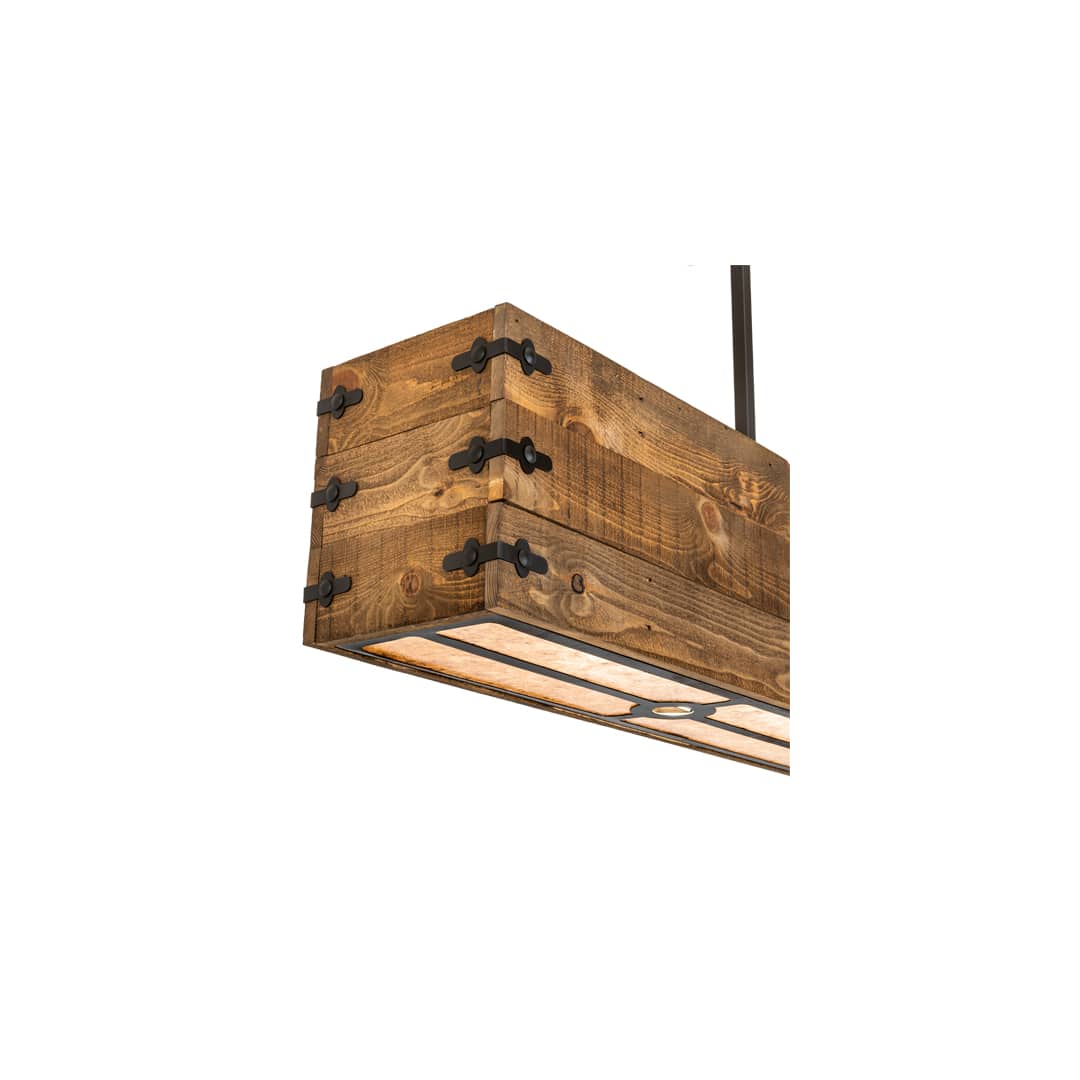 8 Light 120" Wide Wood Linear Pendant