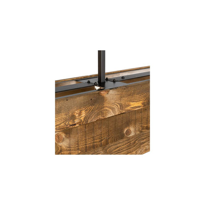 8 Light 120" Wide Wood Linear Pendant