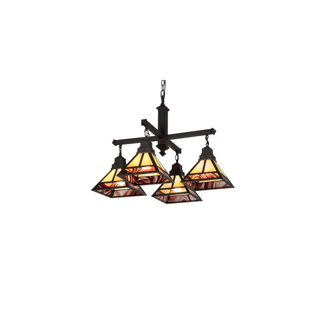Square T Mission 4 Light 42" Wide Chandelier