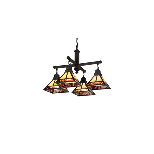 Square T Mission 4 Light 42" Wide Chandelier