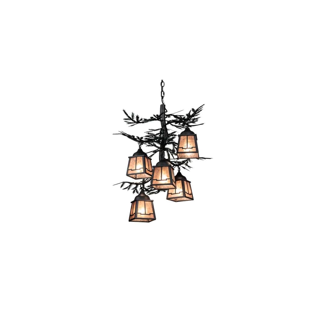 Pine Branch 5 Light 28" Wide Chandelier