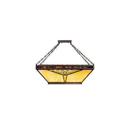 Nuevo Mission 9 Light 48" Wide Semi-Flush Linear Ceiling Fixture