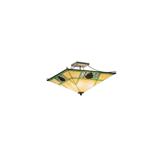 Pinecone Ridge 4 Light 37" Wide Semi-Flush Ceiling Fixture - Oil Rubbed Bronze Finish
