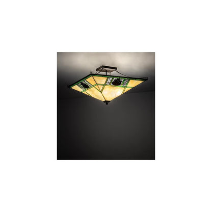 Pinecone Ridge 4 Light 37" Wide Semi-Flush Ceiling Fixture - Oil Rubbed Bronze Finish