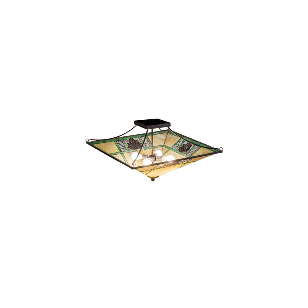 Pinecone Ridge 4 Light 37" Wide Semi-Flush Ceiling Fixture - Oil Rubbed Bronze Finish