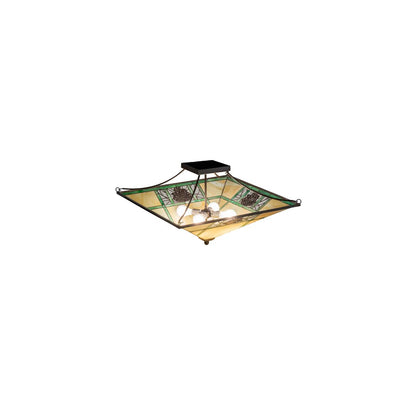 Pinecone Ridge 4 Light 37" Wide Semi-Flush Ceiling Fixture - Oil Rubbed Bronze Finish