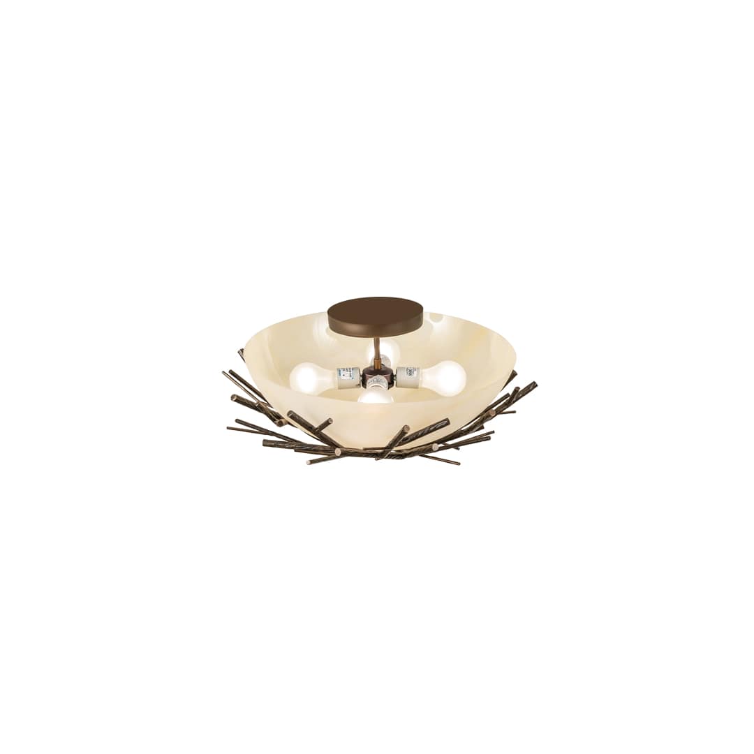 Branches 4 Light 23" Wide Semi-Flush Bowl Ceiling Fixture