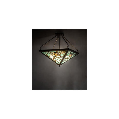 Backyard Friends 4 Light 24" Tall Semi-Flush Ceiling Fixture - Antique Copper Finish