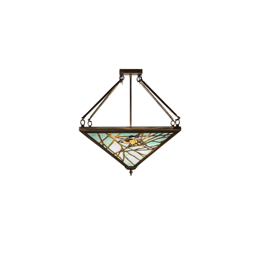 Backyard Friends 4 Light 24" Tall Semi-Flush Ceiling Fixture - Antique Copper Finish