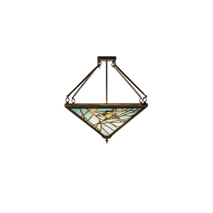 Backyard Friends 4 Light 24" Tall Semi-Flush Ceiling Fixture - Antique Copper Finish