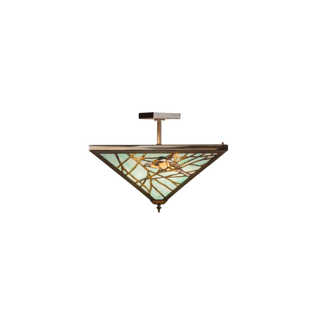 Backyard Friends 4 Light 16" Tall Semi-Flush Ceiling Fixture - Antique Copper Finish