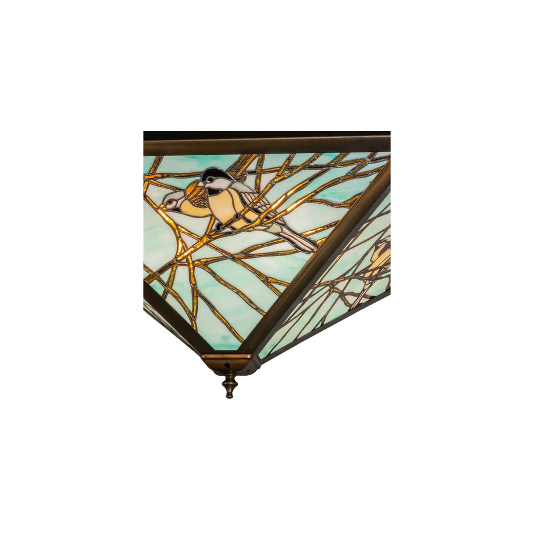 Backyard Friends 4 Light 16" Tall Semi-Flush Ceiling Fixture - Antique Copper Finish