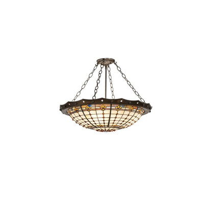 Fleur-de-Lite 4 Light 26" Wide Semi-Flush Bowl Ceiling Fixture