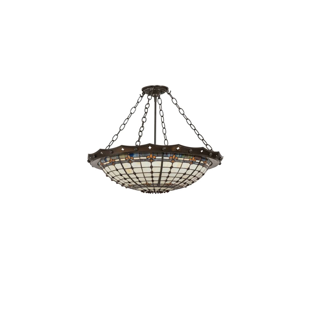 Fleur-de-Lite 4 Light 26" Wide Semi-Flush Bowl Ceiling Fixture