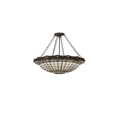 Fleur-de-Lite 4 Light 26" Wide Semi-Flush Bowl Ceiling Fixture