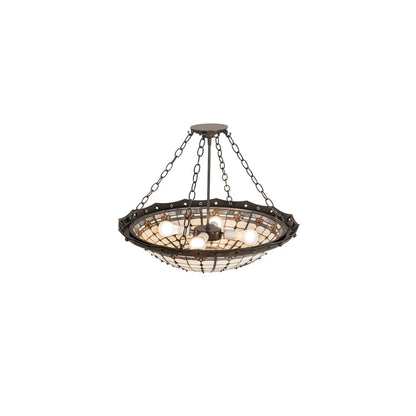 Fleur-de-Lite 4 Light 26" Wide Semi-Flush Bowl Ceiling Fixture