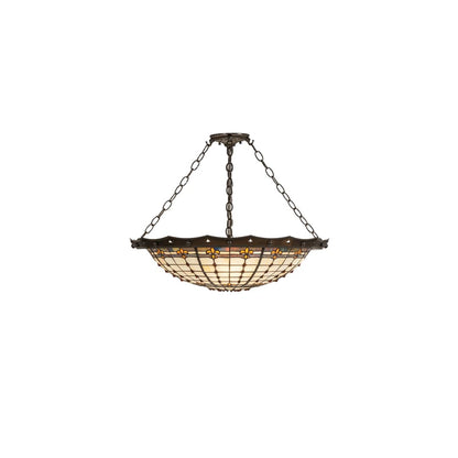 Fleur-de-Lite 4 Light 26" Wide Semi-Flush Bowl Ceiling Fixture